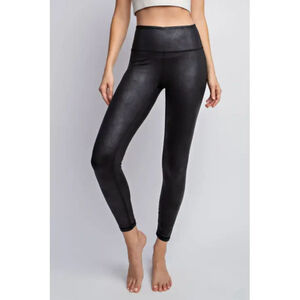 SPANX SPANXshape™ Faux Leather Leggings – Black – Size Large (L/G)